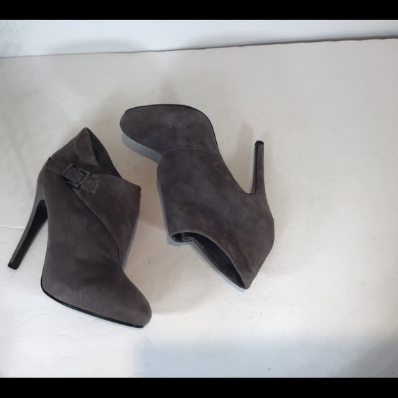 COLIN STUART SUEDE LEATHER GREY STILETTO ANKLE BUCKLE BOOTIES SZ 5 - Picture 6 of 11